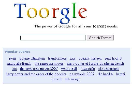 Toorgle, el Sangoogle de los torrents